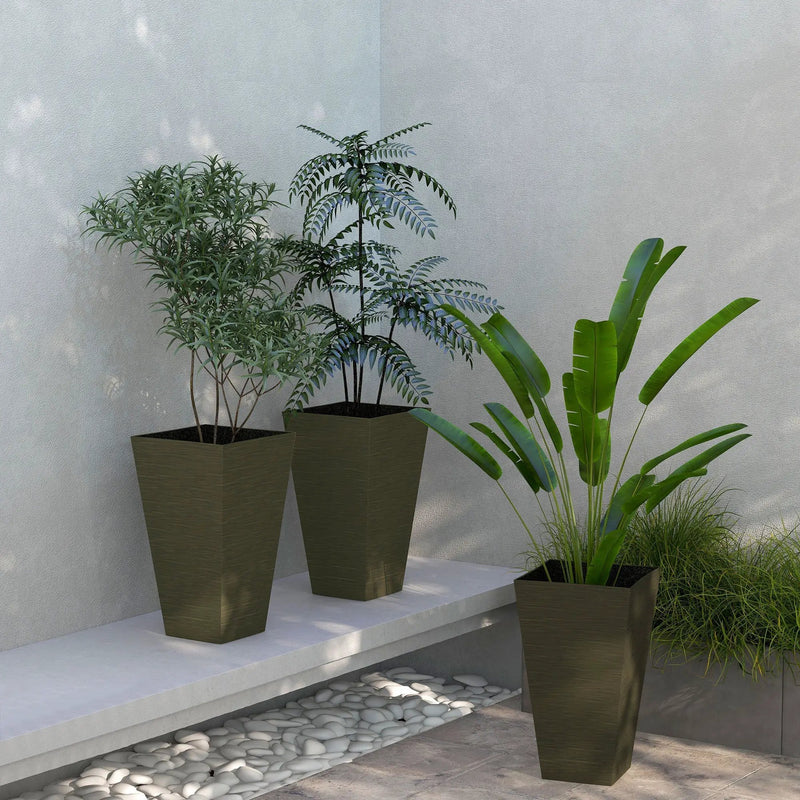 Outsunny 28" Tall Outdoor Planters, Set of 3 by HouseOfZazla