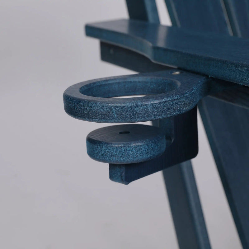 Folding Adirondack Chair with Dual Cup Holder - Navy Blue by HouseOfZazla