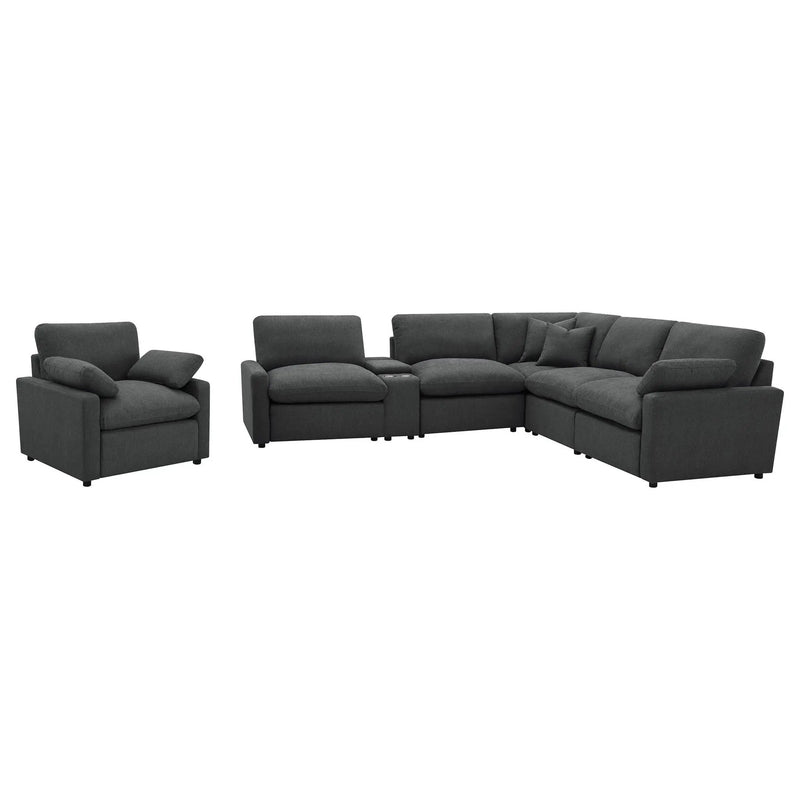 Collins 6-piece Modular Power Reclining Sectional Dark Grey by Unique Piece Furniture