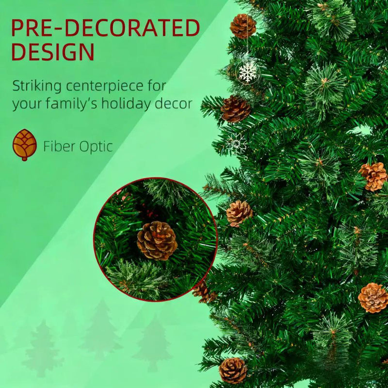 Slim Pine Needles Xmas Tree - 7.5 Foot Pencil Christmas Tree by HouseOfZazla