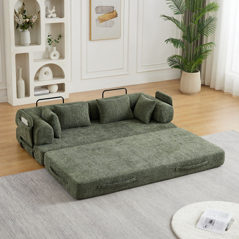 Convertible Sleeper Sofa Bed With Cylindrical Pillow by HouseOfZazla