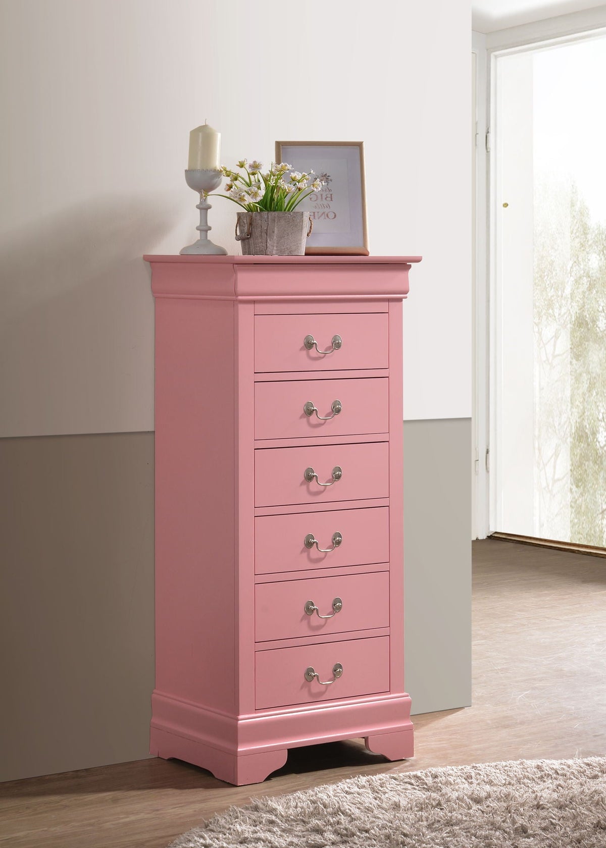 Traditional Style Lingerie Chest with Carved Base - Multiple Colors