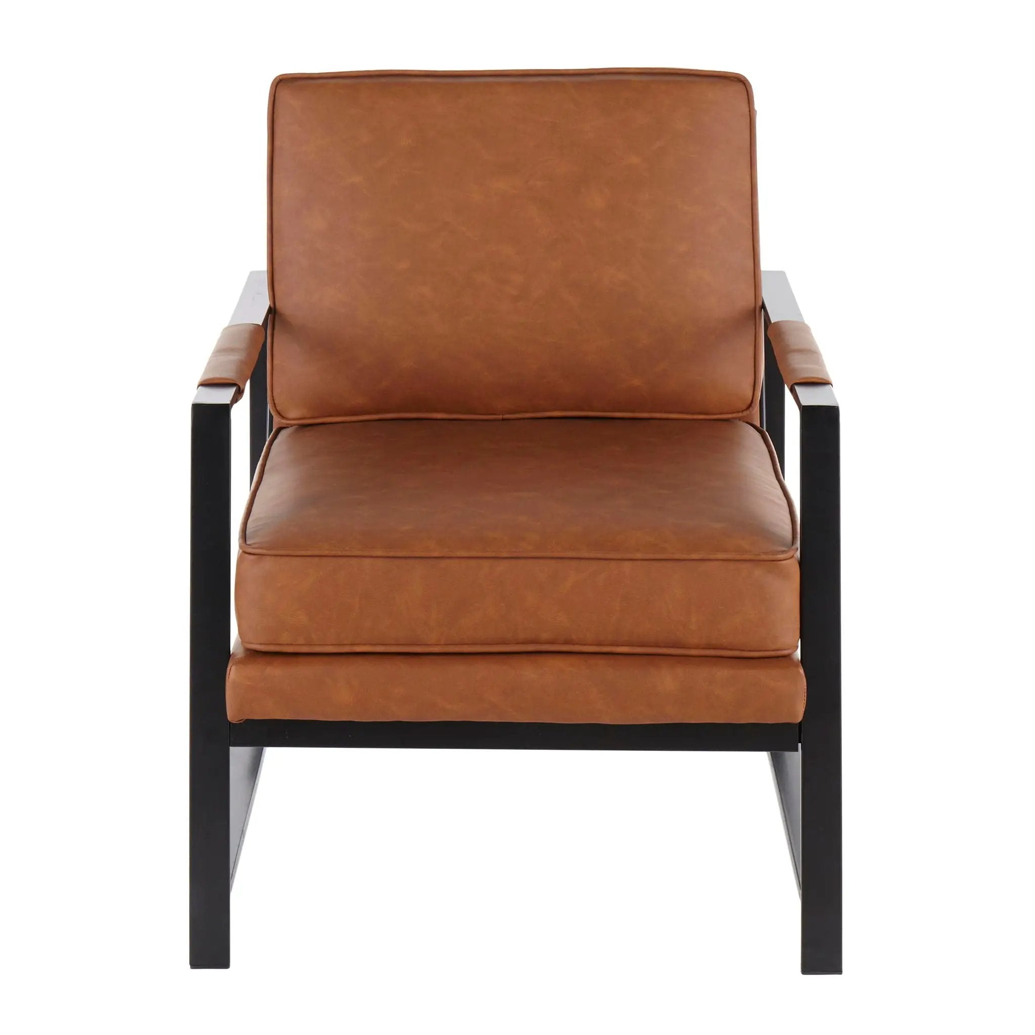Franklin - Contemporary Arm Chair - Black / Camel by HouseOfZazla