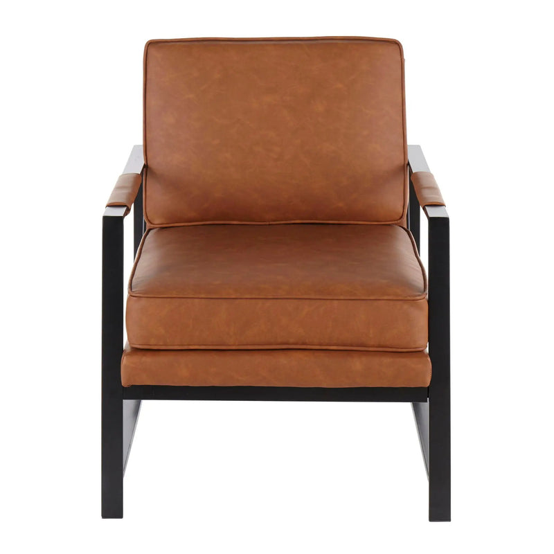 Franklin - Contemporary Arm Chair - Black / Camel by HouseOfZazla