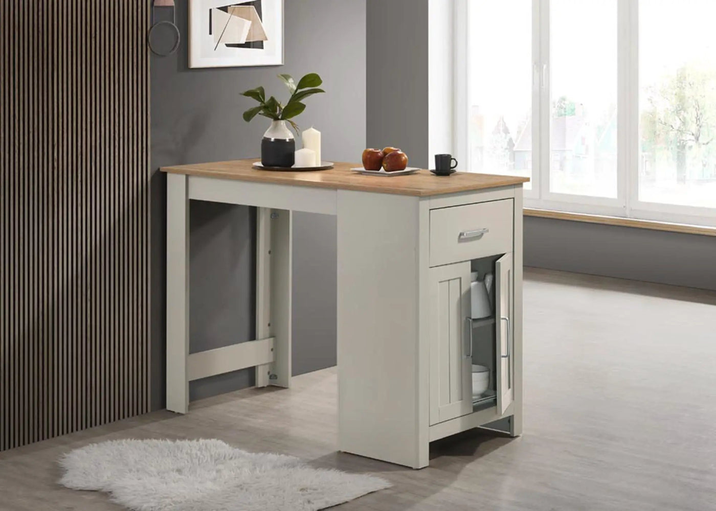Alonzo - Small Space Counter Height Dining Table With Cabinet And Drawer Storage by HouseOfZazla