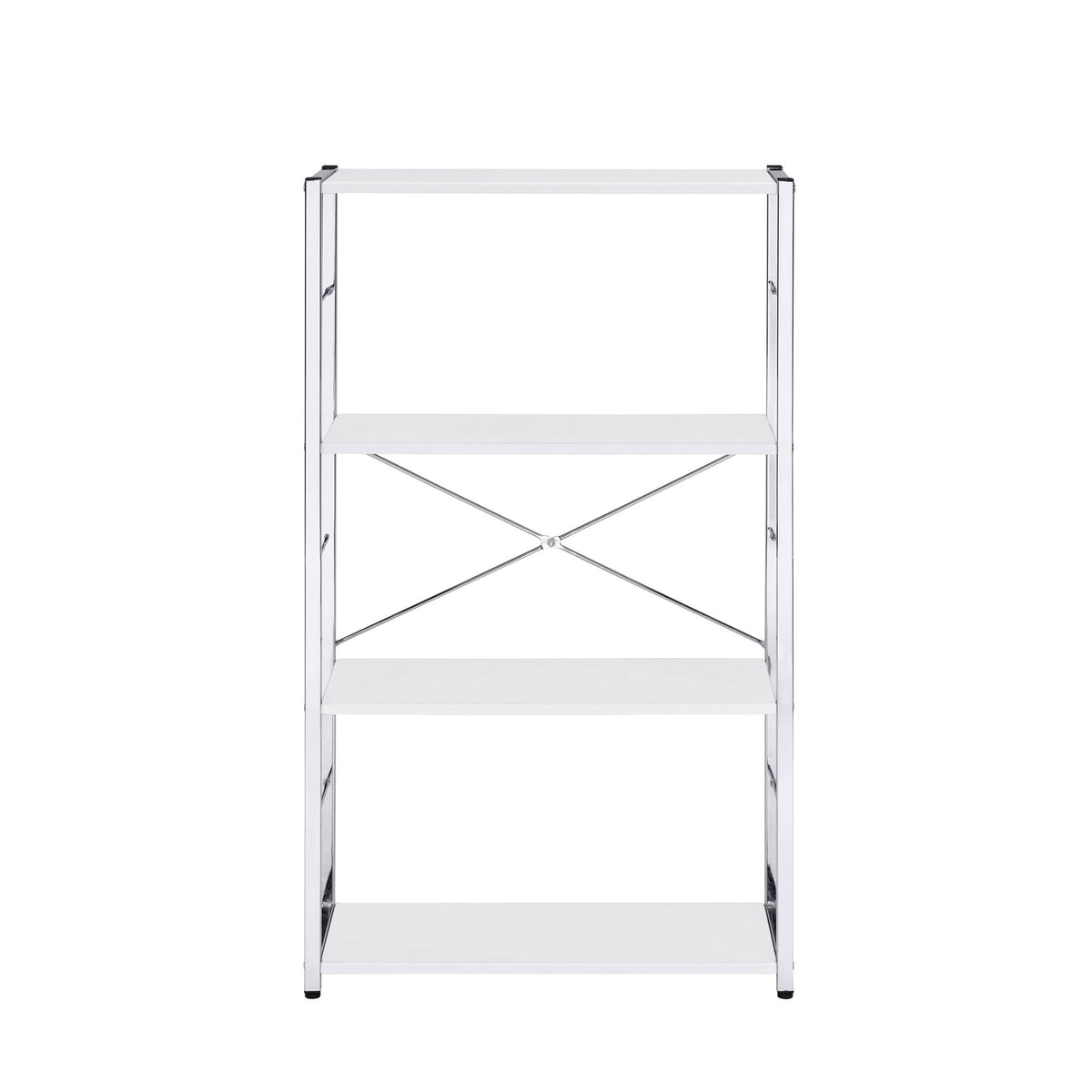 Tennos White Bookshelf with Metal Frame - Four Shelves, photo 2 of 4