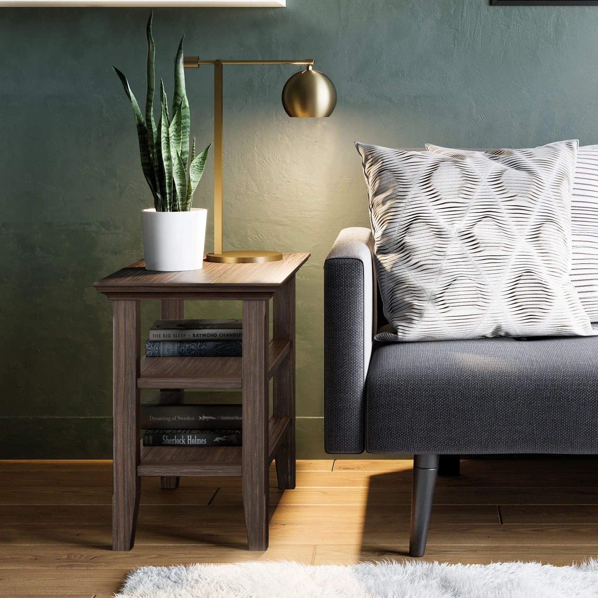 Acadian - Narrow Side Table - Farmhouse Brown by HouseOfZazla