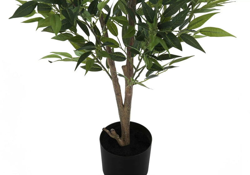 47" Tall, Artificial Plant, Acacia Tree, Indoor, Faux, Fake, Floor, Greenery, Potted, Silk, Decorative - Green / Black by Unique Piece Furniture