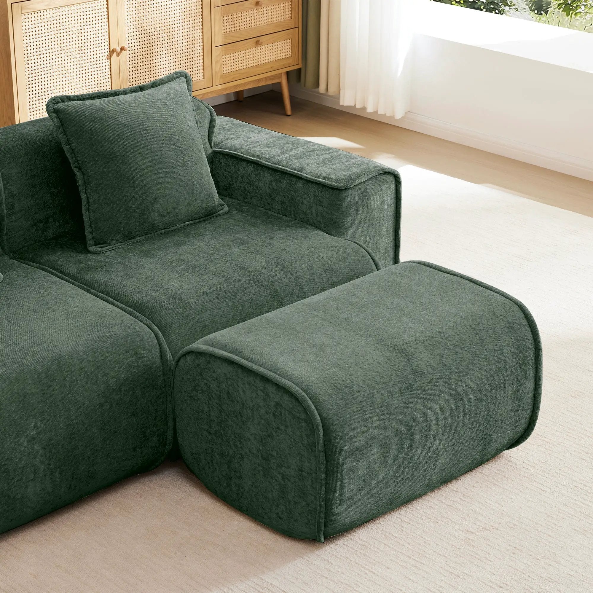 Armless Sofa Velvet-Green by HouseOfZazla