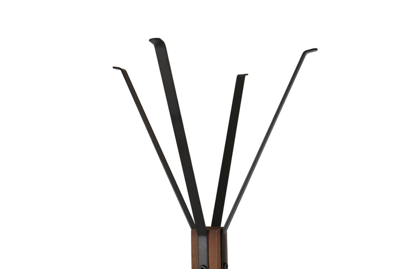 Reclaimed Wood and Metal Freestanding Coat Rack with Hooks - Natural, photo 4 of 10