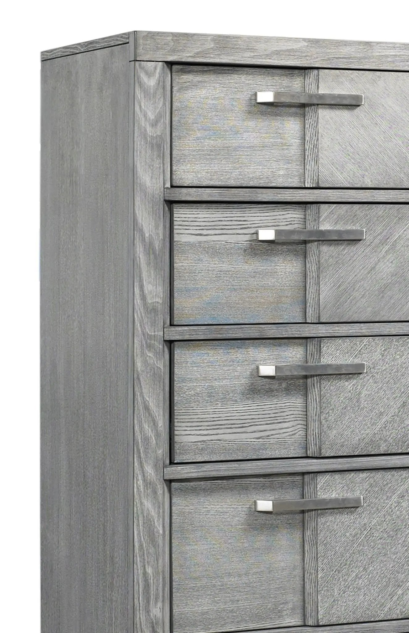 5 Drawer Chest Book Matched Veneers - Gray by Unique Piece Furniture