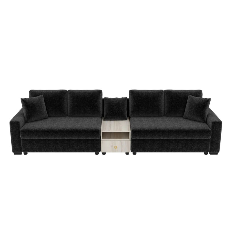 Modular Sofa Couch With Storage Armrest And Center Console by HouseOfZazla