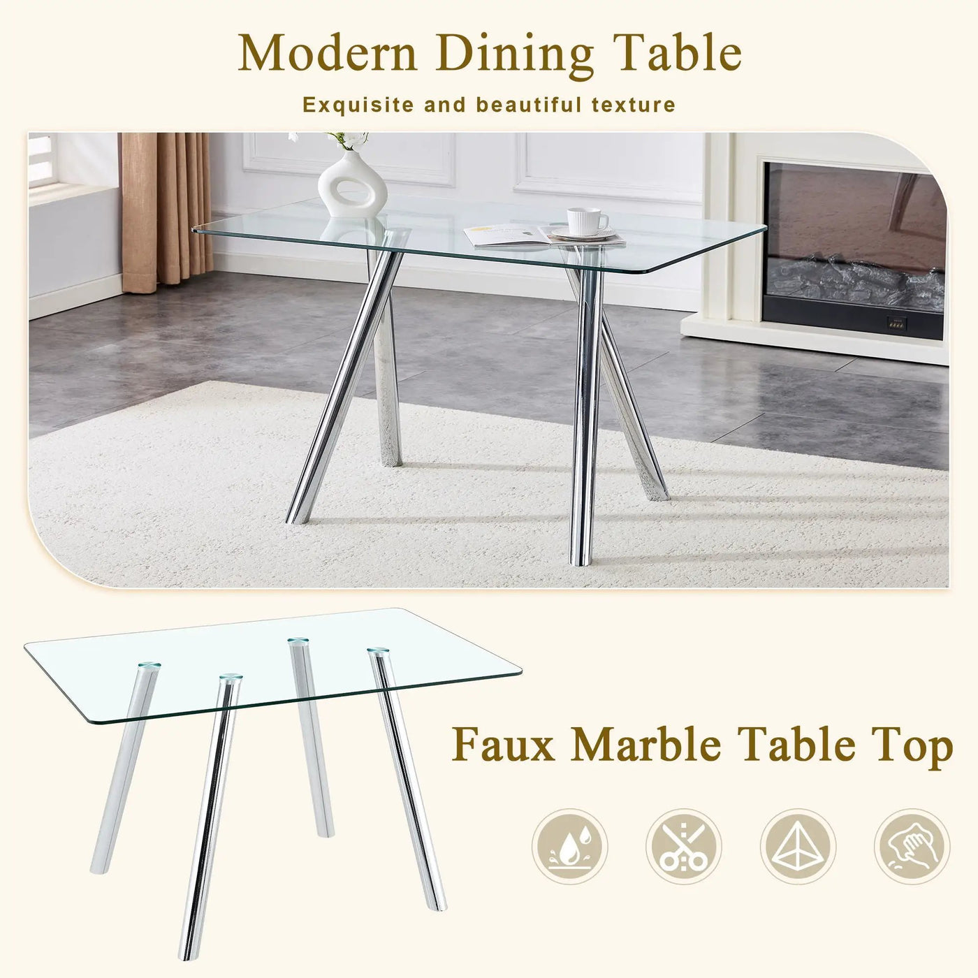 Dining Table With Transparent Surface by HouseOfZazla