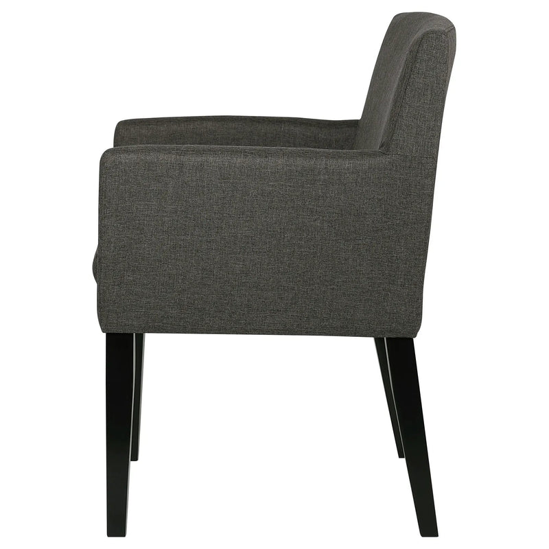Catherine Upholstered Dining Arm Chair Grey (Set of 2) by Unique Piece Furniture