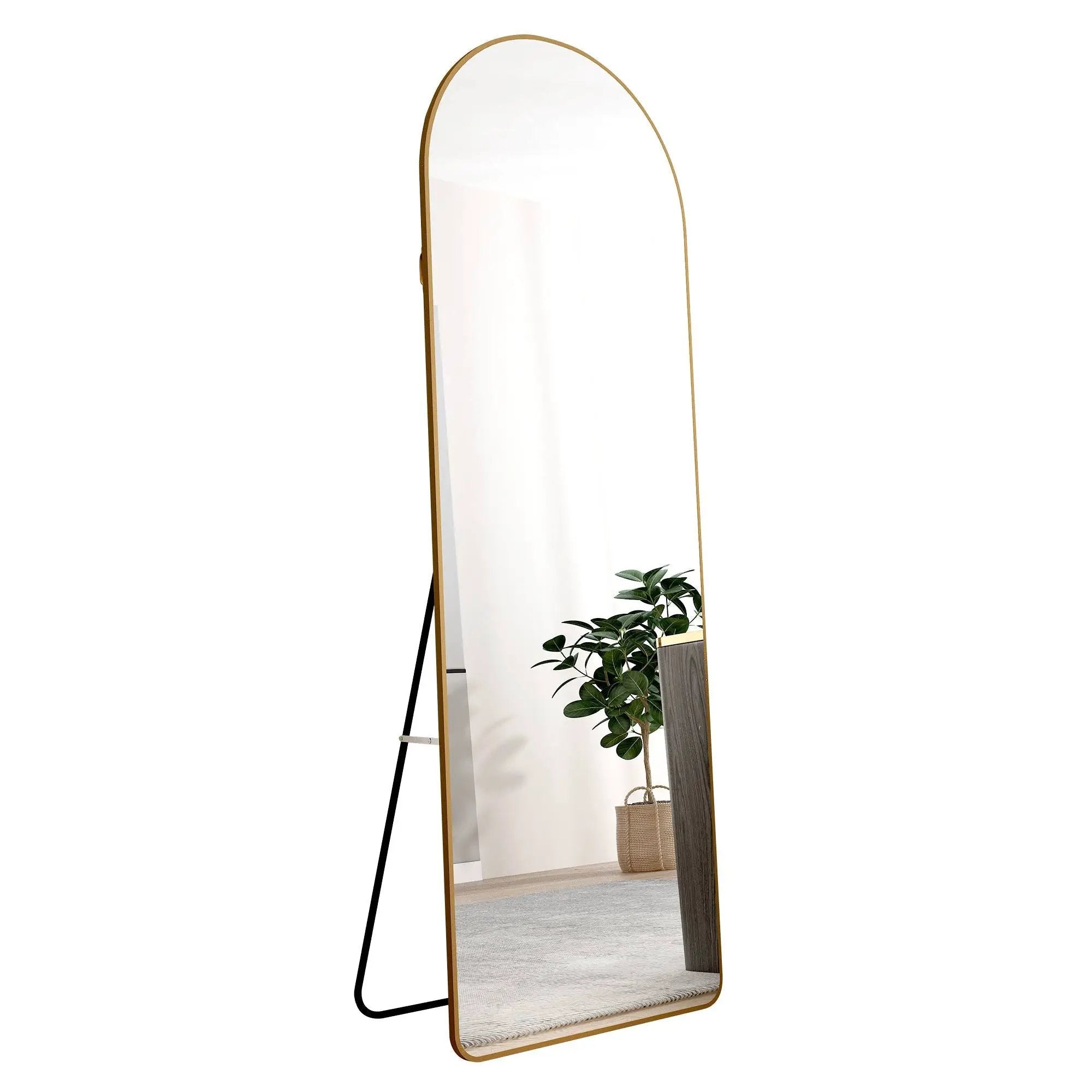 The 4th Generation Floor Mounted Full Length Mirror with Gold Frame by HouseOfZazla