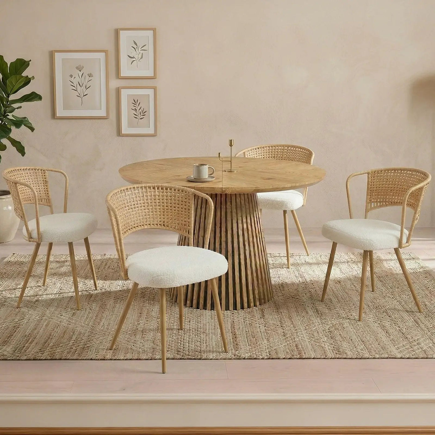 Farmhouse Style Wicker Dining Chair by HouseOfZazla