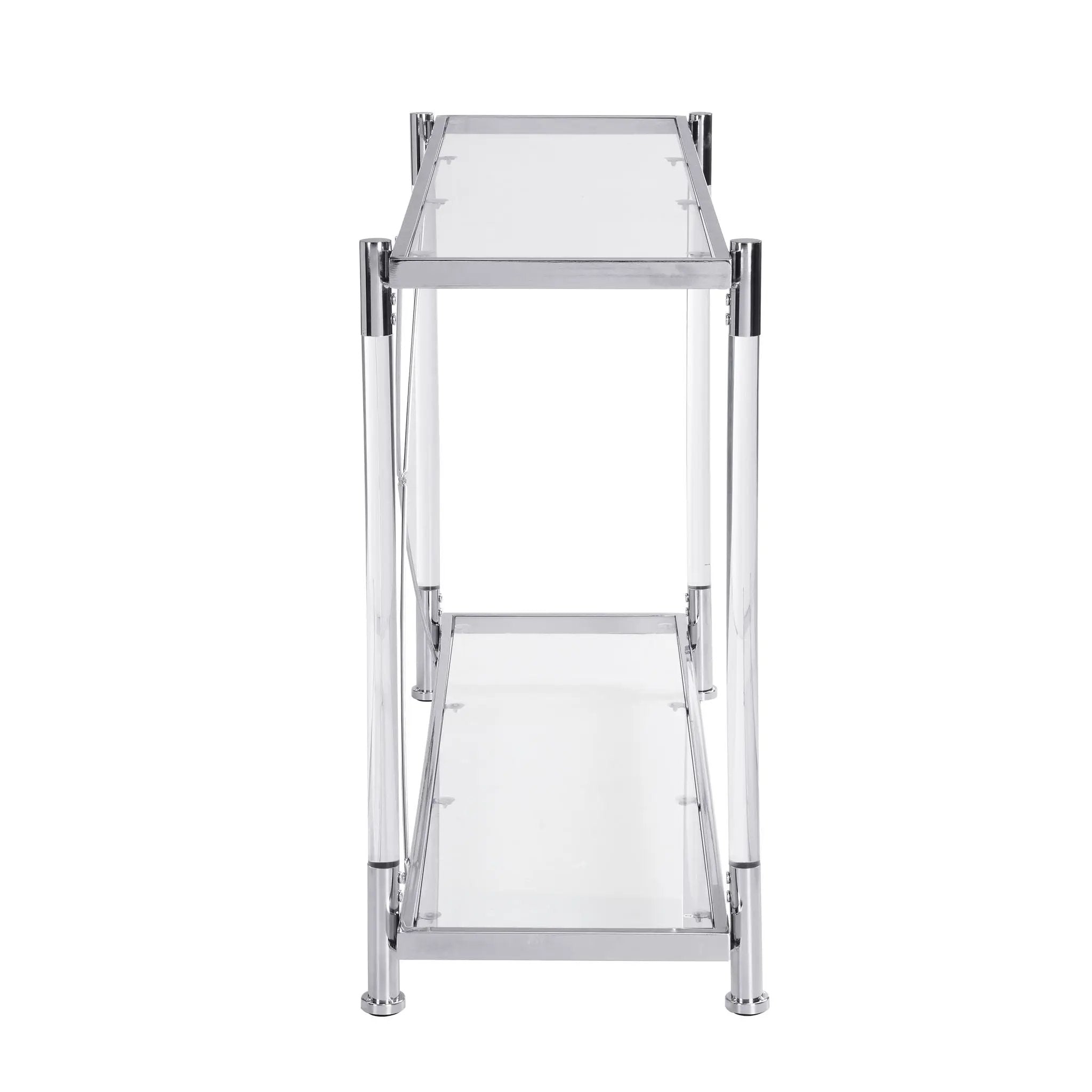 Chrome Glass Sofa Table, Acrylic Side Table, Console Table For Living Room & Bedroom - Chrome by Unique Piece Furniture