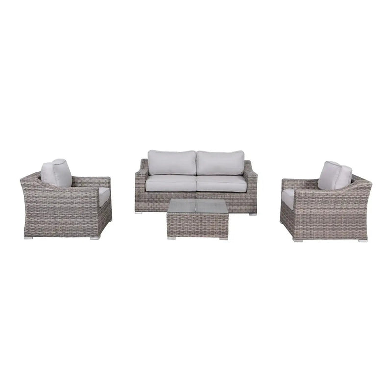Outdoor Wicker Conversation Set With Cushions, All Weather by Unique Piece Furniture