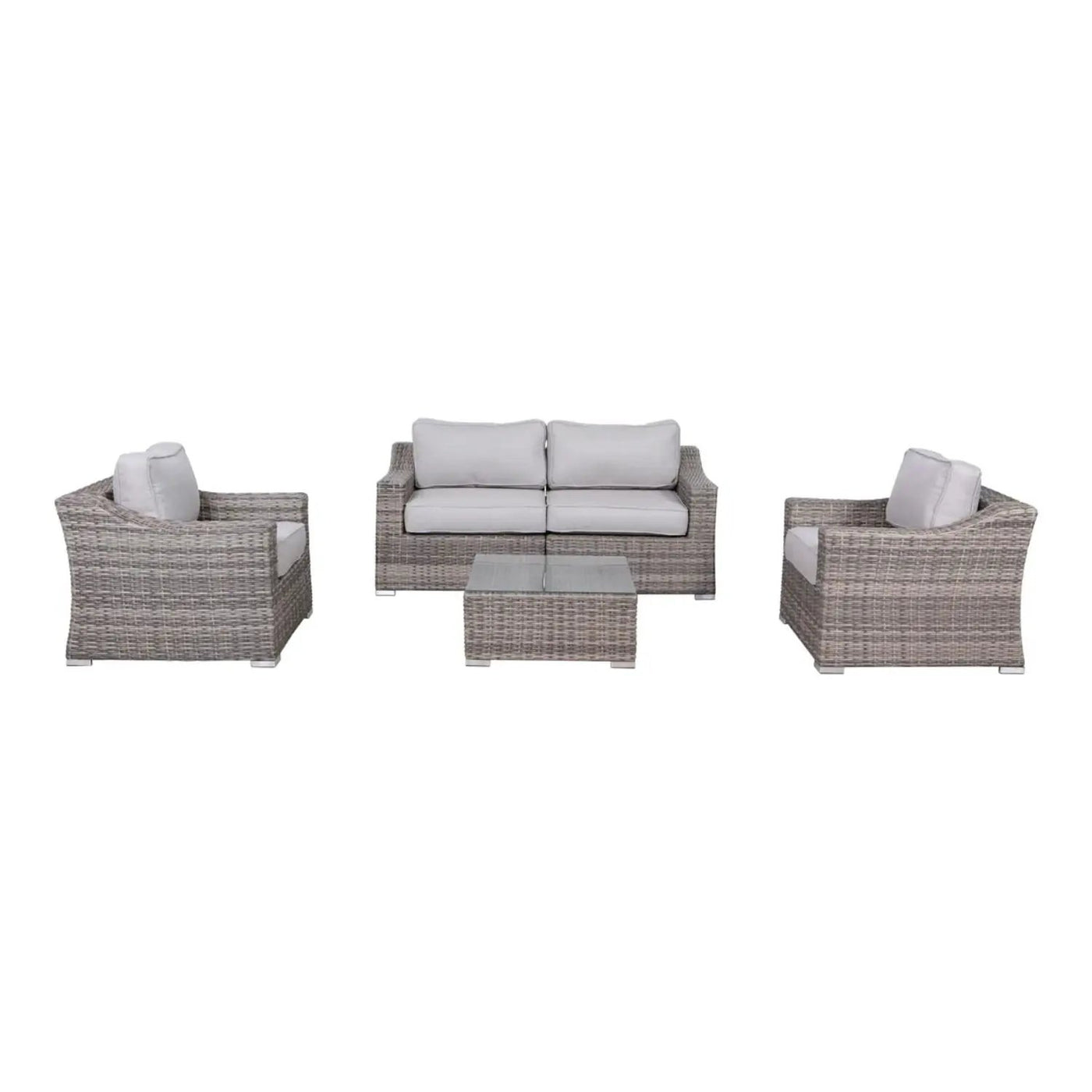 Outdoor Wicker Conversation Set With Cushions, All Weather by HouseOfZazla