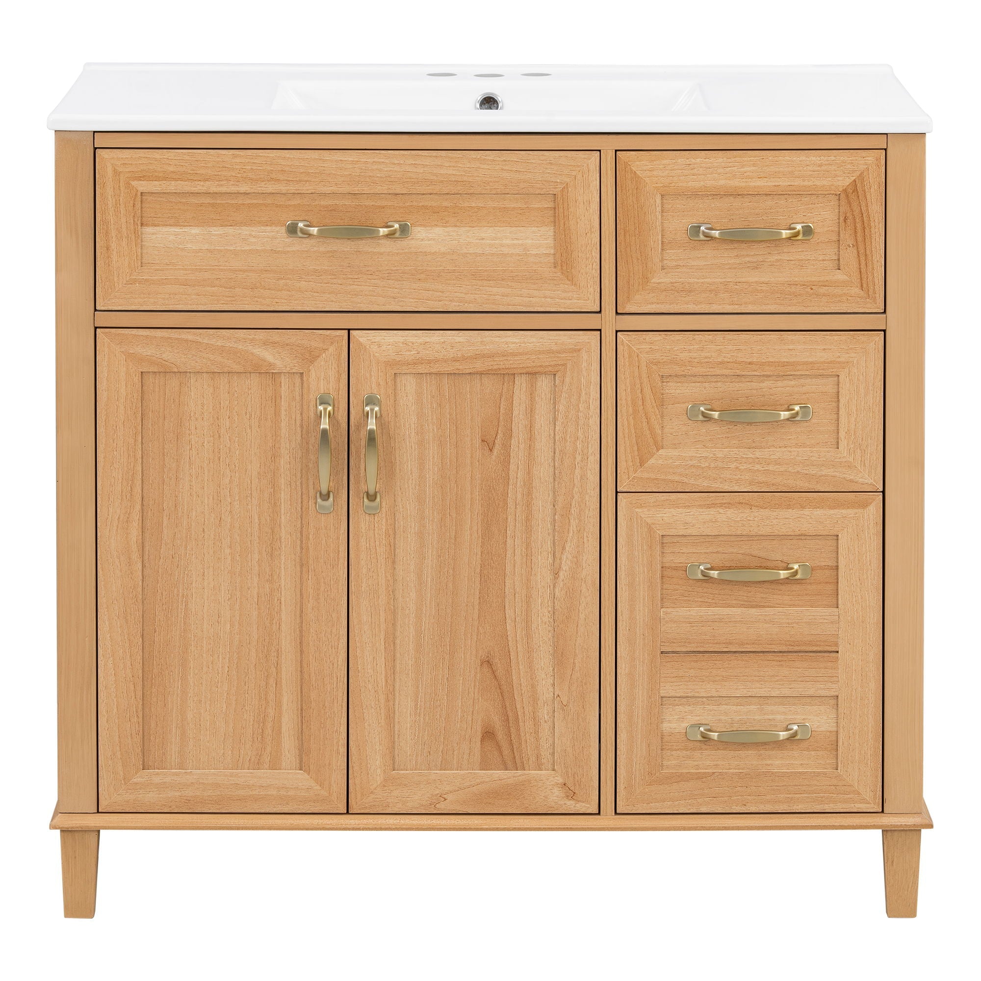 Bathroom Vanity With Sink, Soft Close Doors & Drawers - Wood by HouseOfZazla