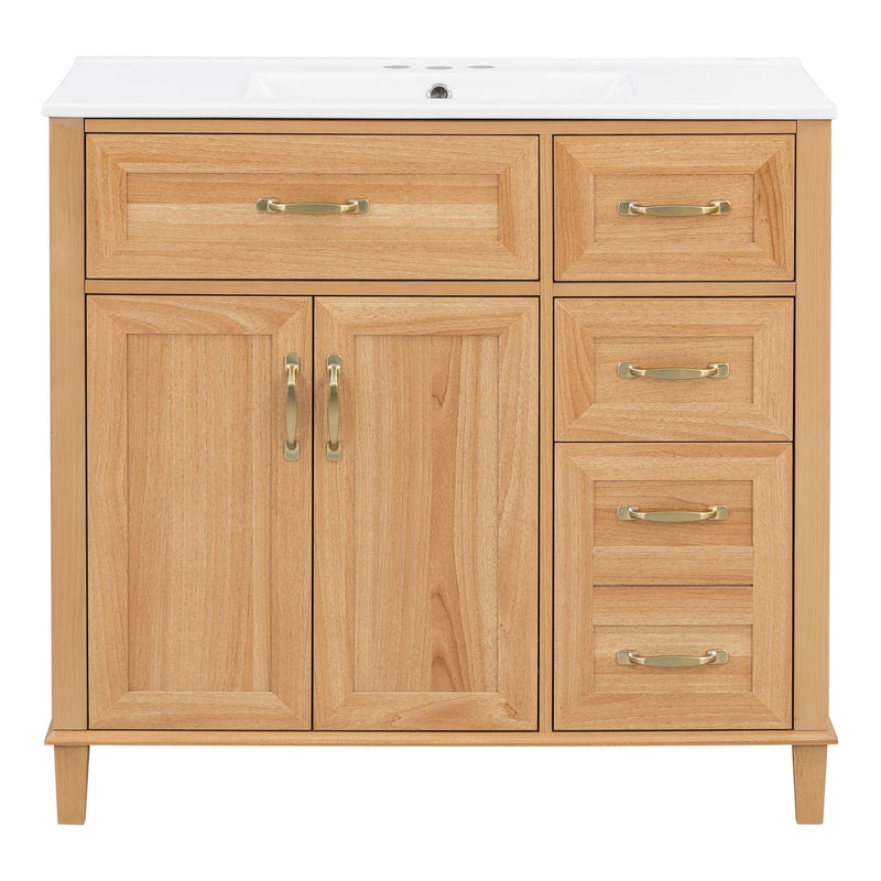 Bathroom Vanity With Sink, Soft Close Doors & Drawers - Wood by HouseOfZazla