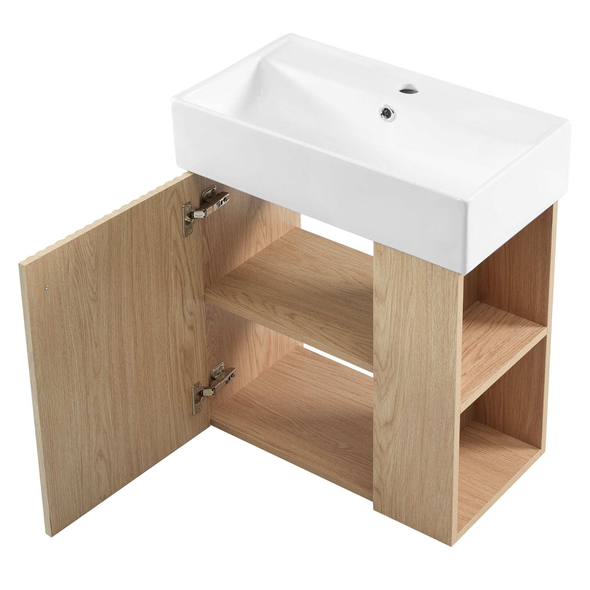 Modern Floating Bathroom Vanity With Ceramic Basin Perfect For Small Bathrooms by HouseOfZazla