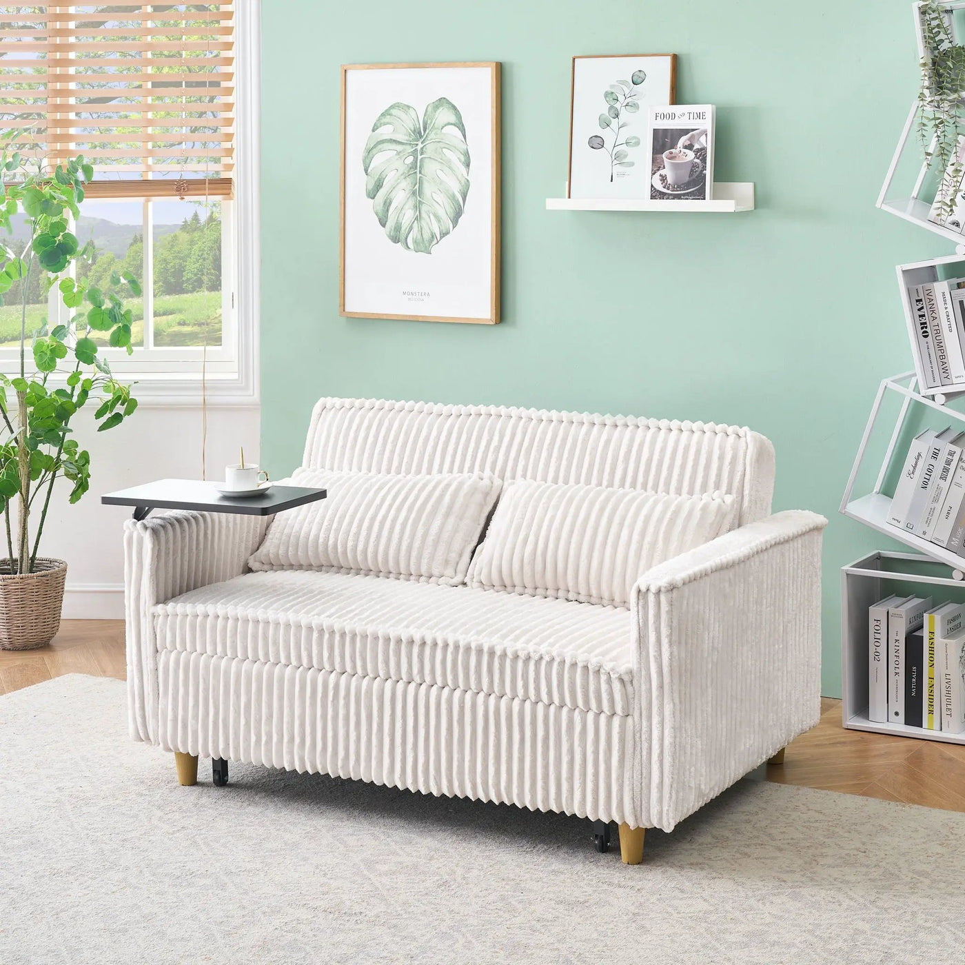 Pull Out Sofa With Movable Tabletop And USB Ports by HouseOfZazla
