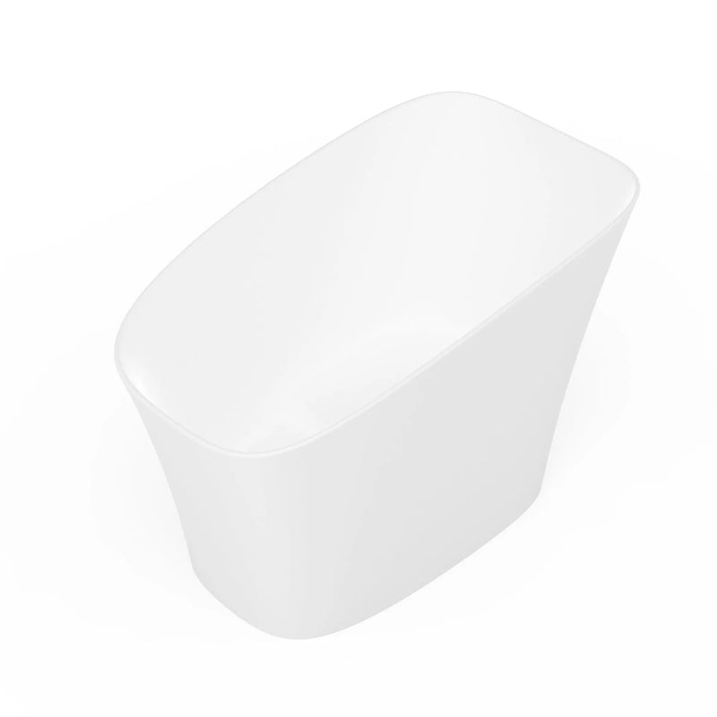 51-Inch Freestanding Solid Surface Deep Soaking Bathroom Bathtub with Seat by HouseOfZazla