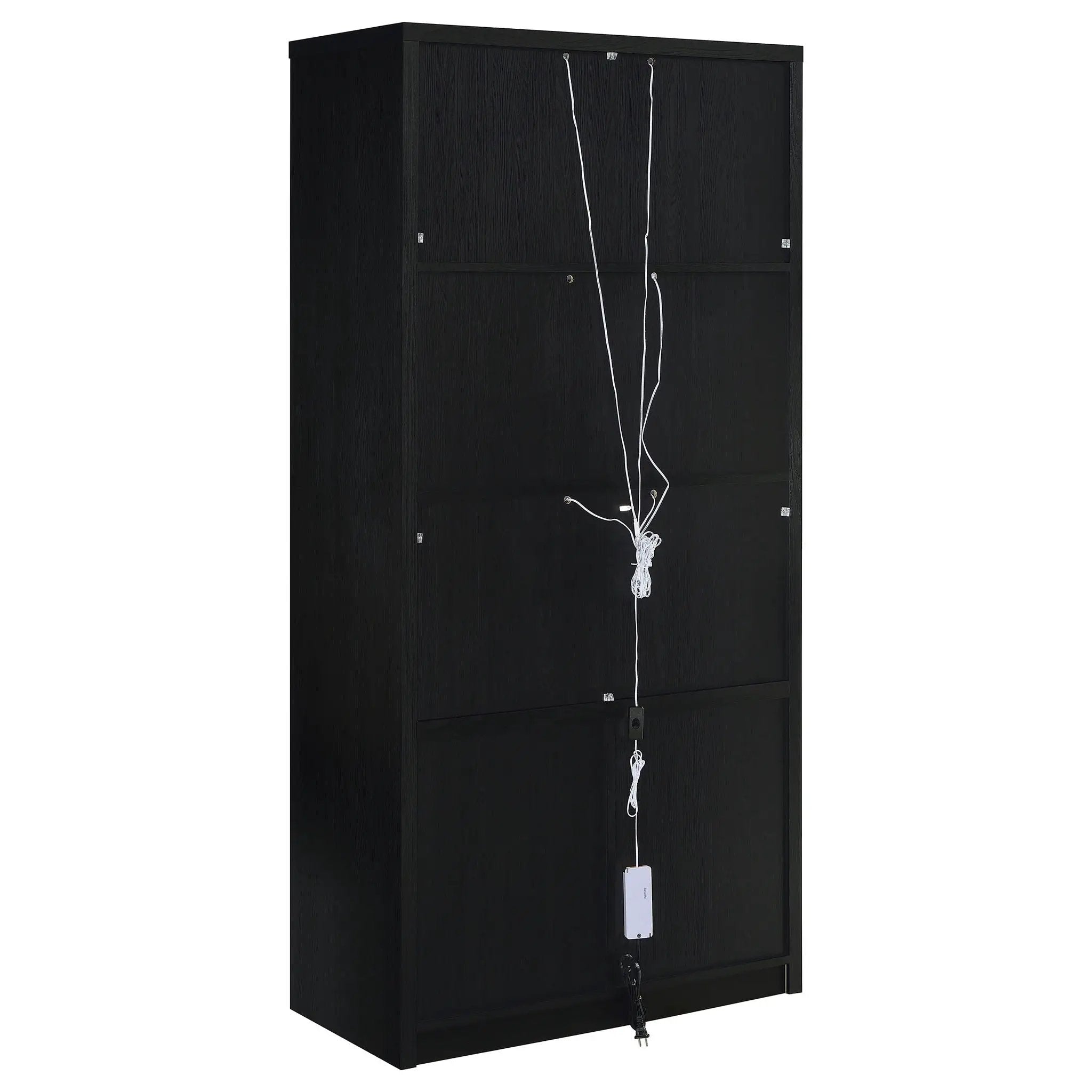 Riva 4-door Tall Accent Display Cabinet LED Lighting Black by Unique Piece Furniture