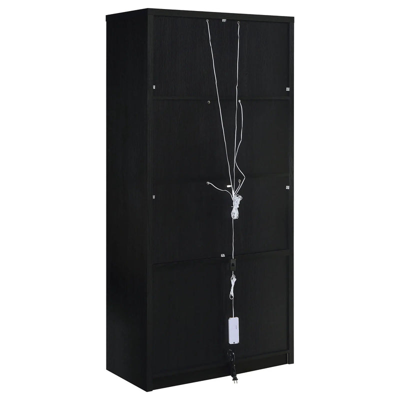 Riva 4-door Tall Accent Display Cabinet LED Lighting Black by Unique Piece Furniture