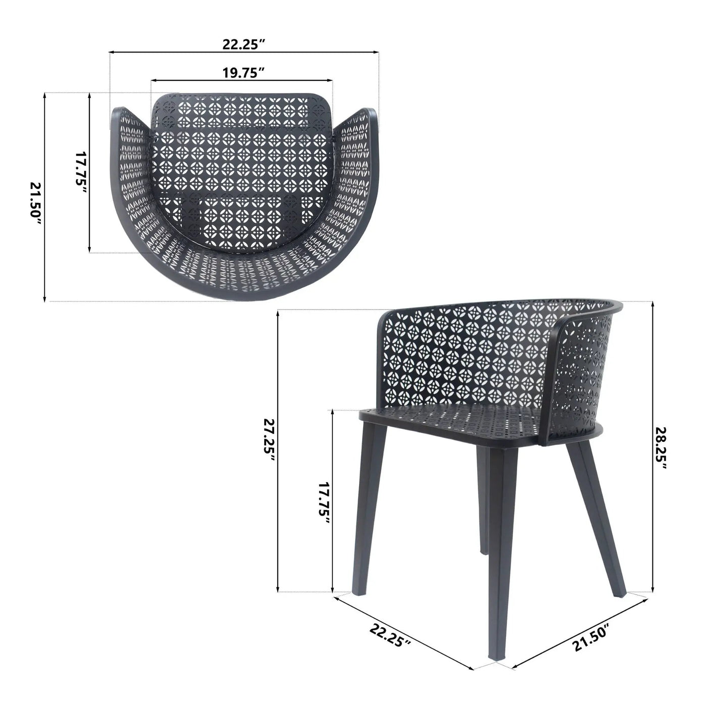 Milan Outdoor Dining Chair Set of 2 by HouseOfZazla