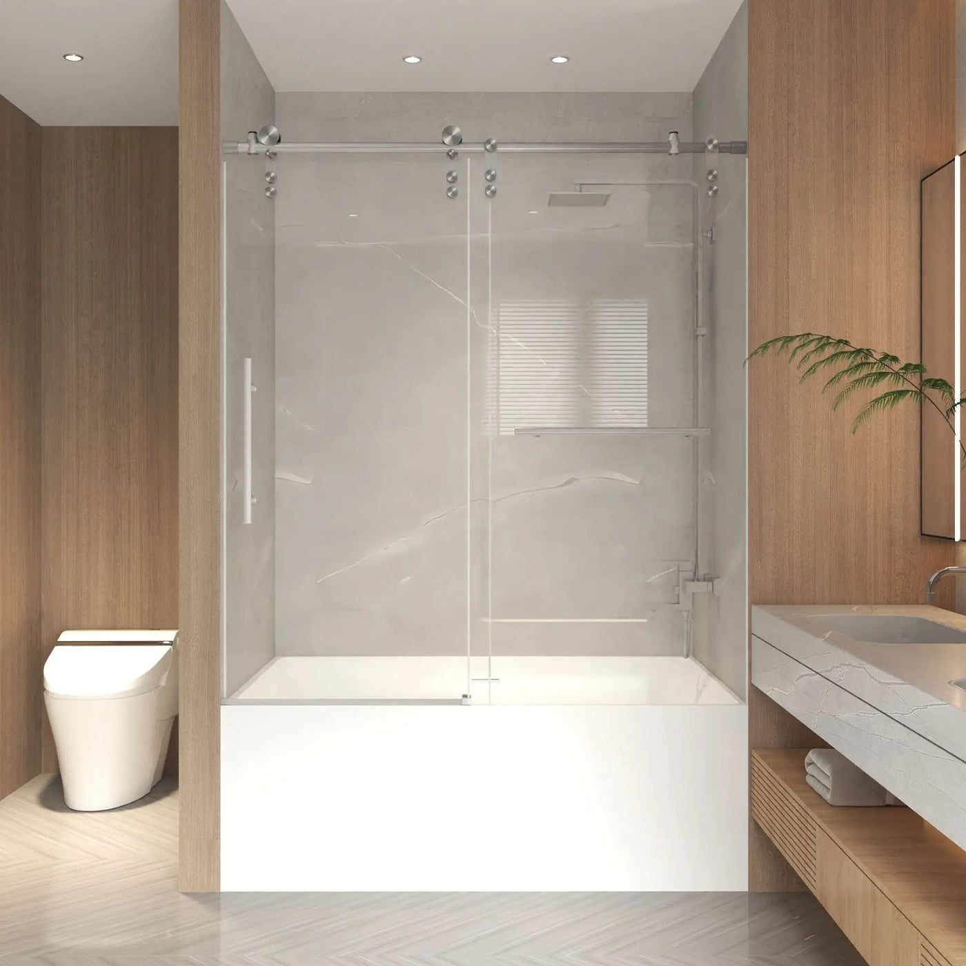 Frameless Sliding Bathtub Door With Frame by HouseOfZazla