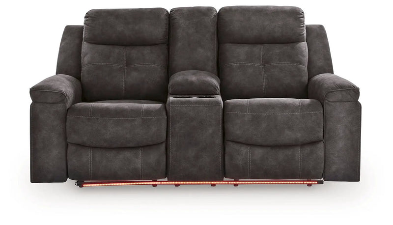 Brysonview - Double Reclining Loveseat With Console - Charcoal by Unique Piece Furniture