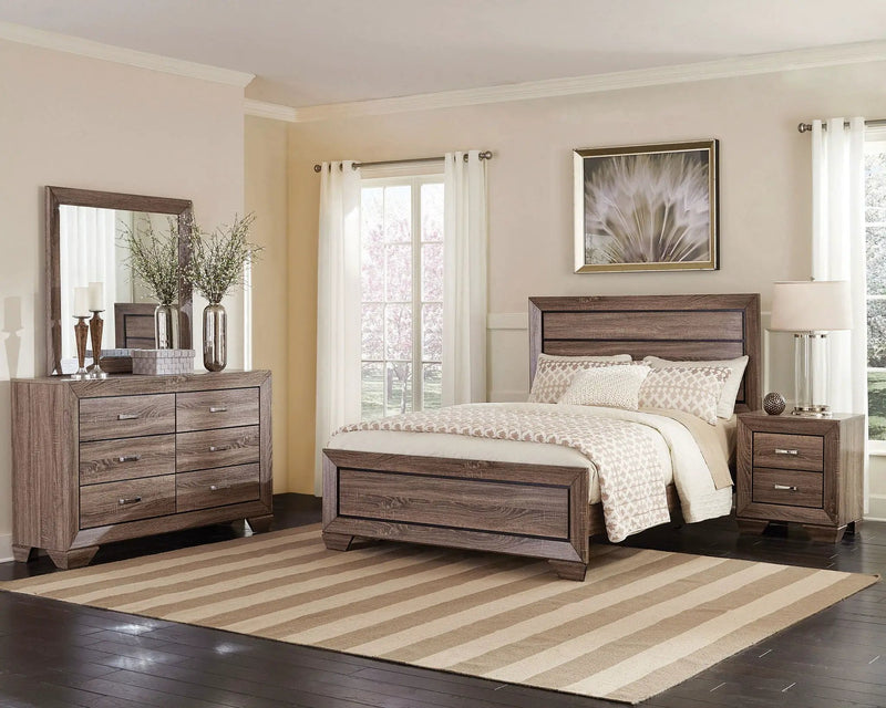 Kauffman 4-piece Queen Bedroom Set Washed Taupe by Unique Piece Furniture