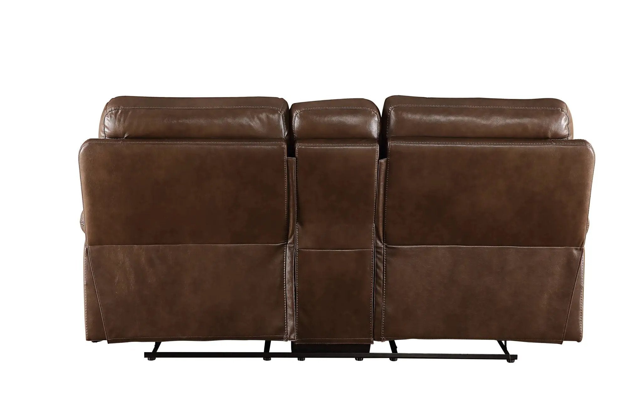 Aashi - Leather Gel Match 3 Piece Recliner Living Room Set - Brown by Unique Piece Furniture