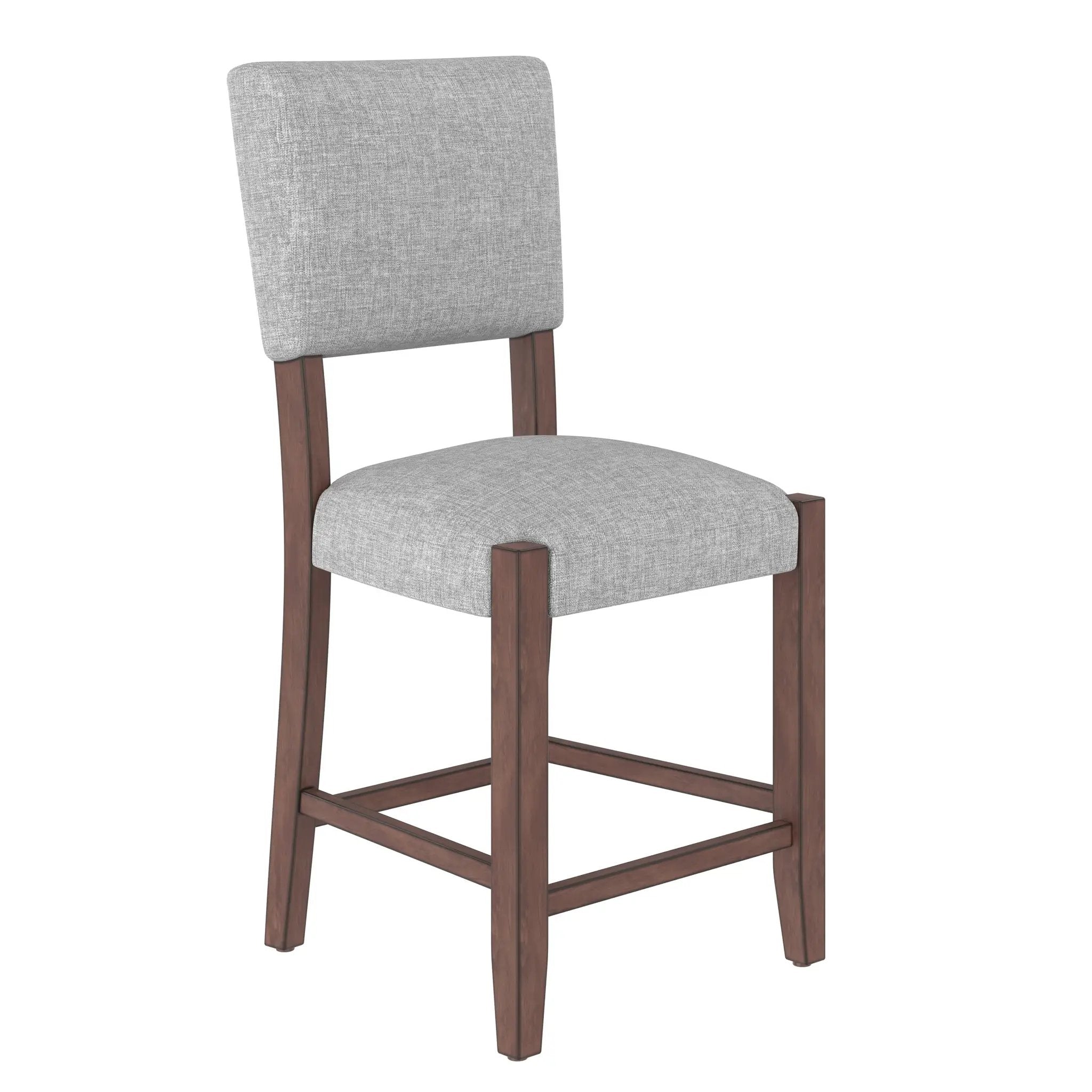 Set of 4 Mid-Century Modern Linen Upholstered Bar Stools by HouseOfZazla