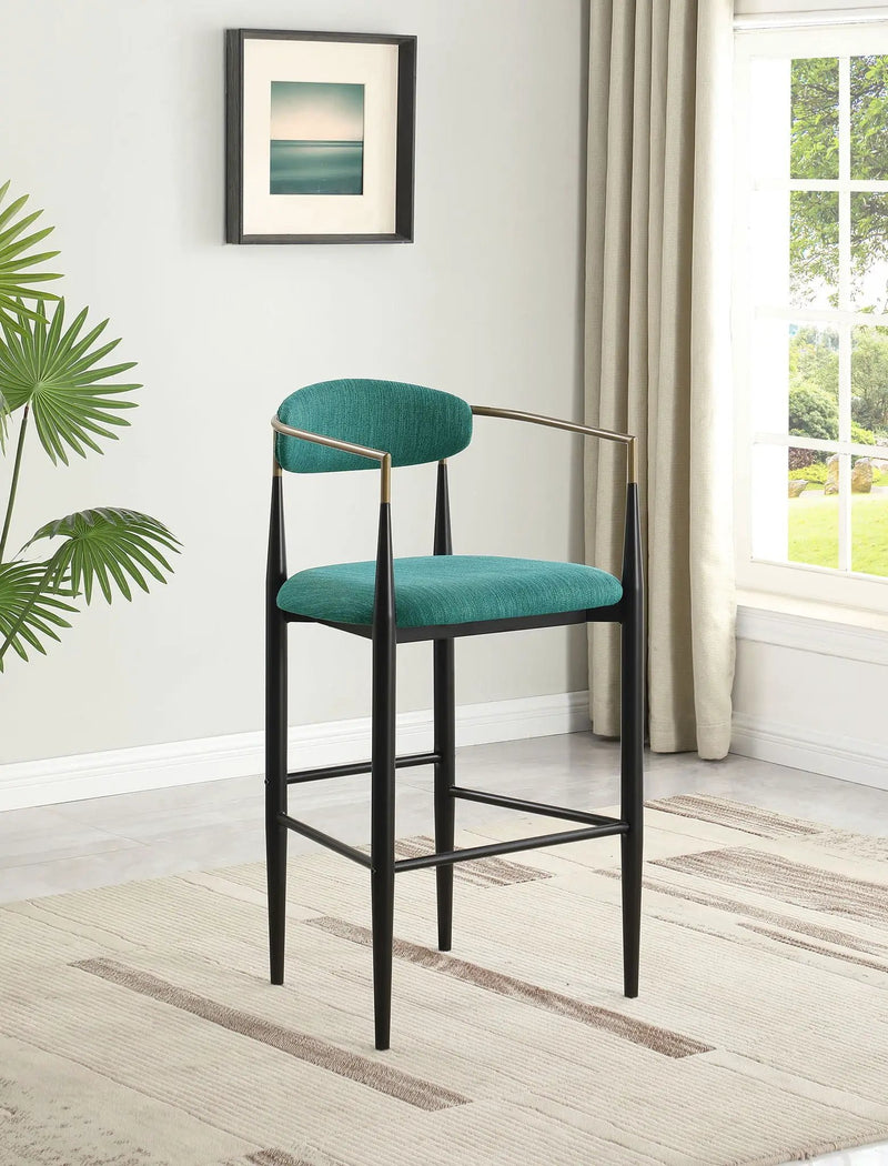 Tina Fabric Upholstered Bar Chair Green (Set of 2) by Unique Piece Furniture