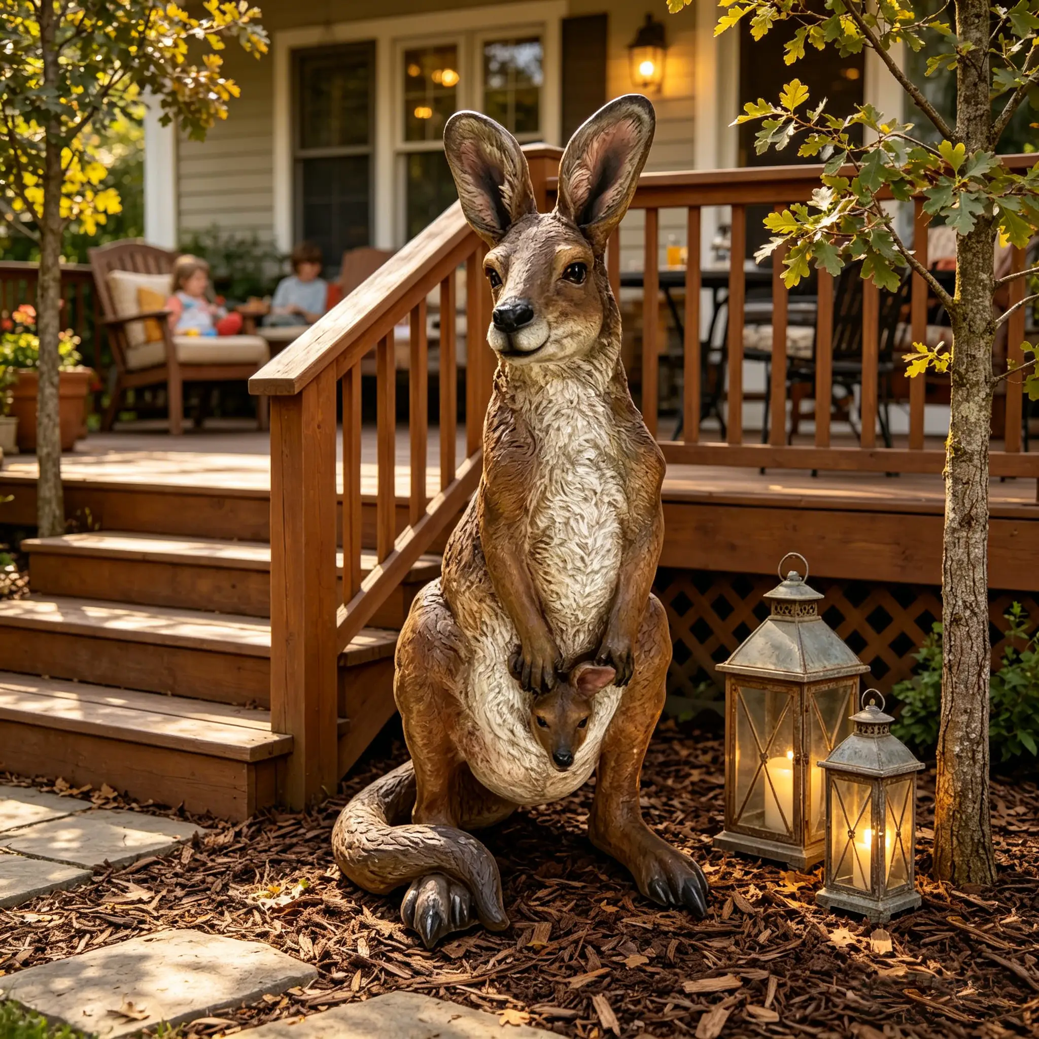 22" Mother Kangaroo with Joey Statue by HouseOfZazla