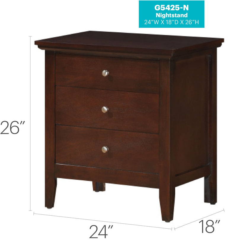 Hammond - 3 Drawer Nightstand - Cappuccino by Unique Piece Furniture
