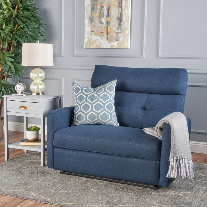 Alma Contemporary Upholstered Loveseat Recliner by HouseOfZazla