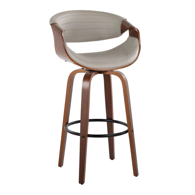 Symphony - Mid Century Modern Fixed Height Barstool With Swivel With Round Footrest (Set of 2) by Unique Piece Furniture