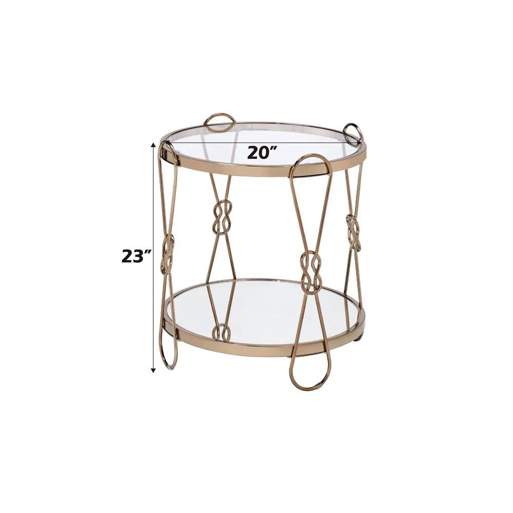 Zekera - End Table - Mirrored & Champagne by Unique Piece Furniture