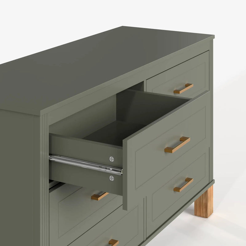 6-Drawer Double Dresser in Olive by HouseOfZazla