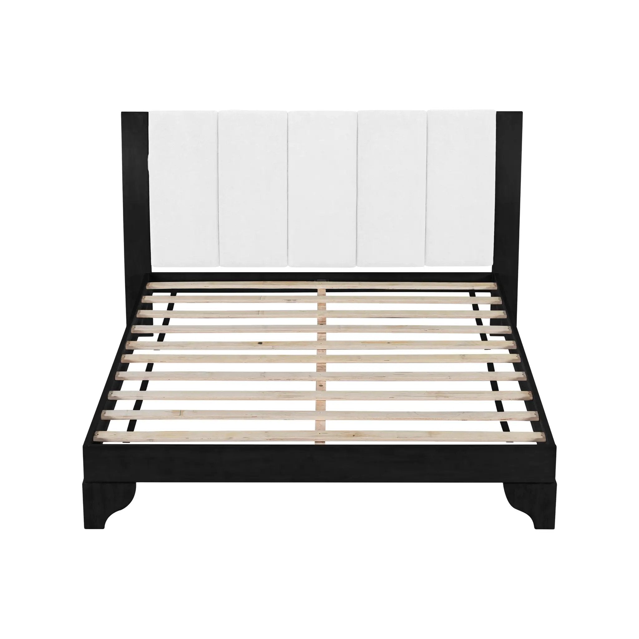 Queen Size Bed Frame in Black & White Pine by HouseOfZazla
