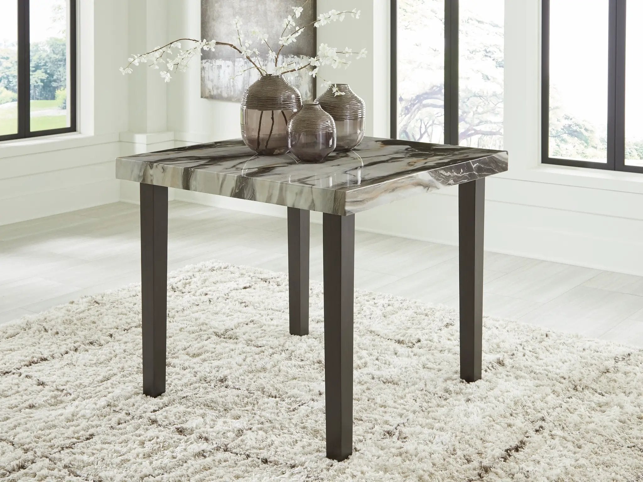 Jeshina - Square Dining Room Counter Table - Dark Brown / Beige by Unique Piece Furniture