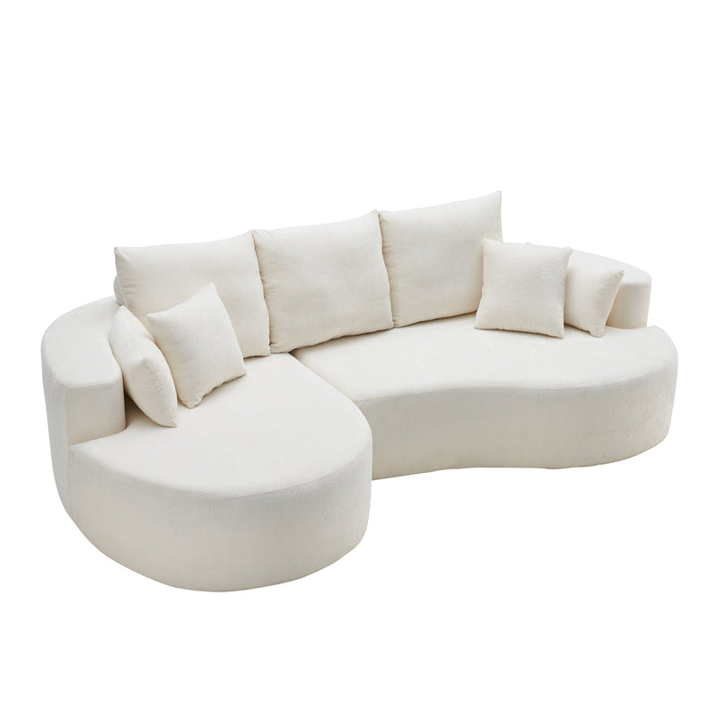 106 in. 2-Piece Fabric Cloud Curved Sectional Chenille Sofa with Chaise by HouseOfZazla