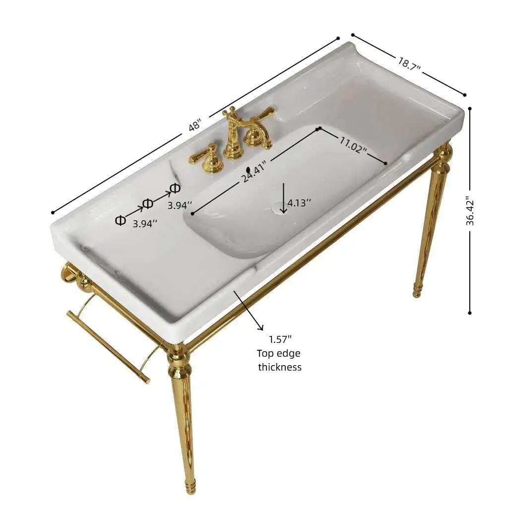 VICI 48" Bathroom Console Sink, Wall-Mounted by HouseOfZazla