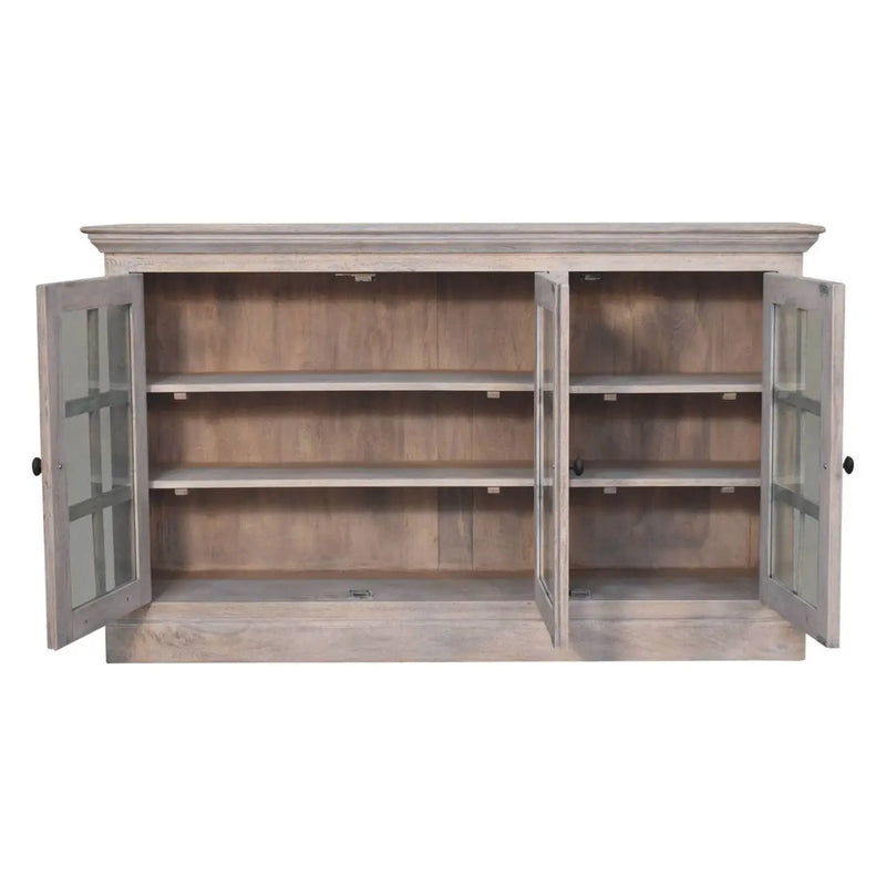 Triple Glazed Cabinet - Gray by Unique Piece Furniture