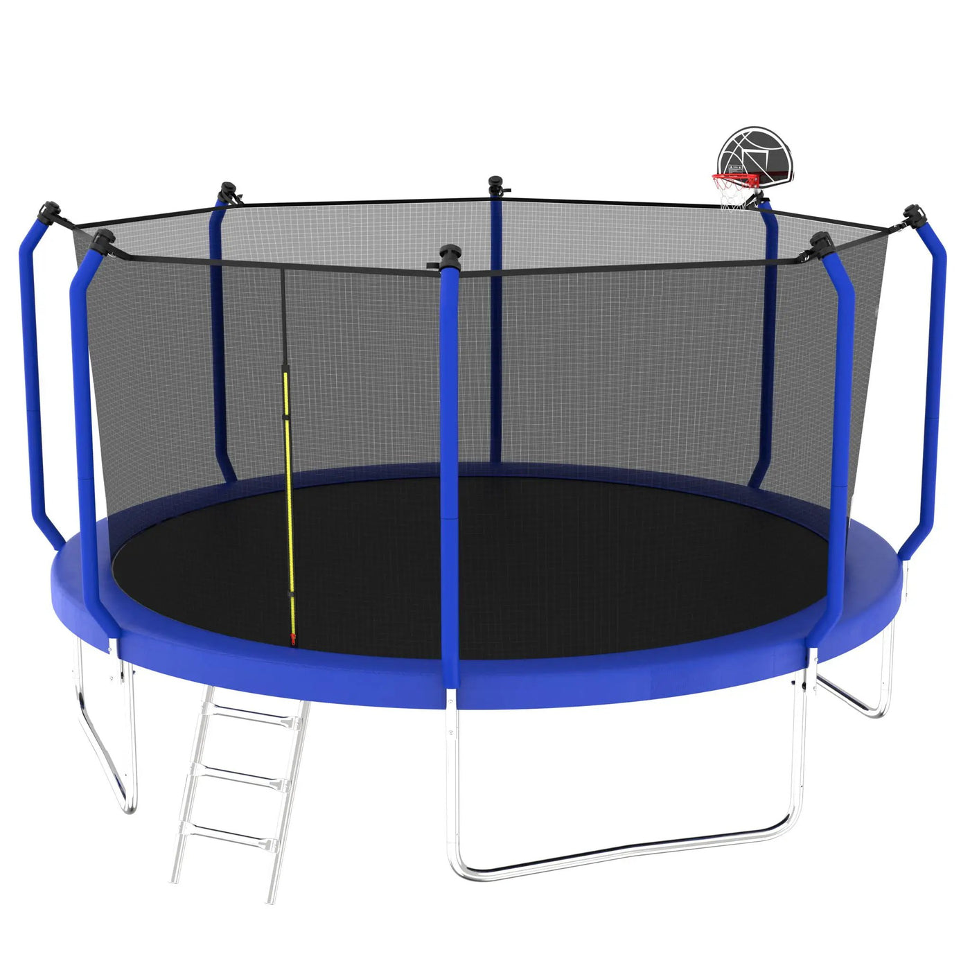 Trampoline With Basketball Hoop, Astm Approved Reinforced Type Outdoor Trampoline With Enclosure Net by HouseOfZazla