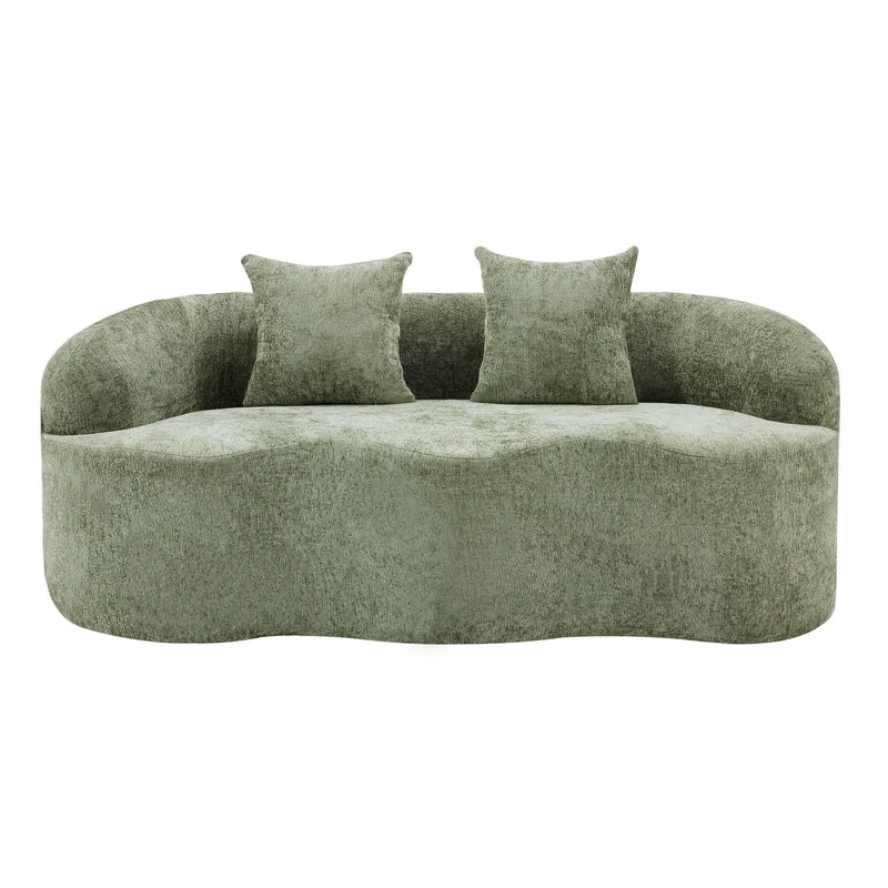Curved Loveseat Sofa With Round Armrest by HouseOfZazla